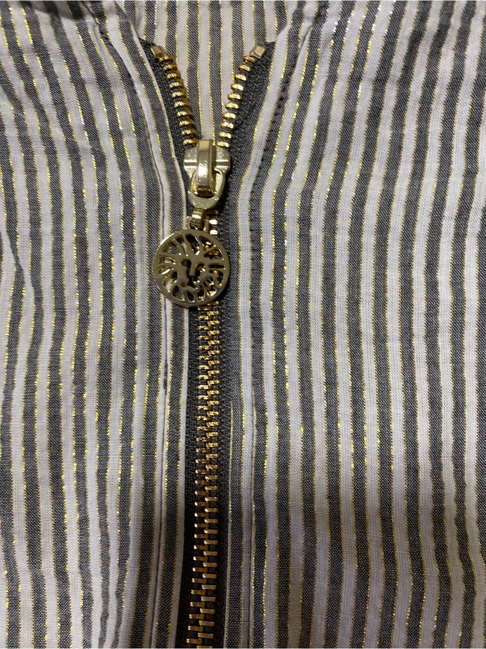 Anne Klein Navy and White Striped Half-Zip Tunic - Picture 3 of 4